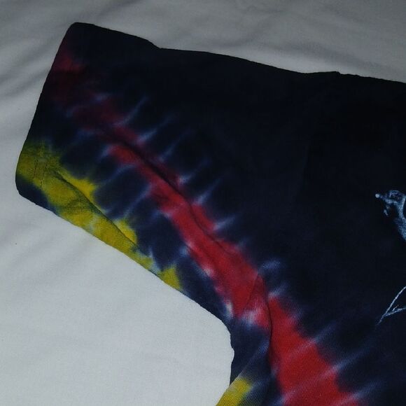 Vintage Zion Rootswear Bob Marley 2000 Red and Blue Tie-Dye Tee - Picture 4 of 6